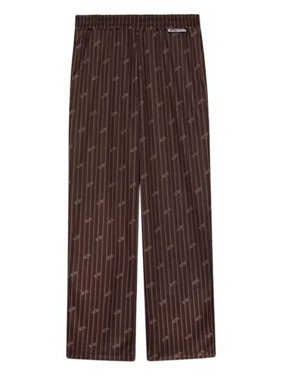 Gcds Pinstriped Track Pants In Brown