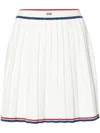 Gcds Pleated Knitted Miniskirt In White