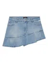 Gcds Asymmetric Pleated Mini Skirt Belts In Blue