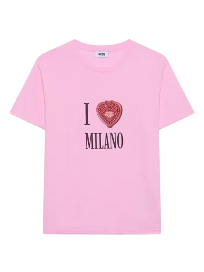 Gcds Polly Pocket Milano T-shirt In Pink