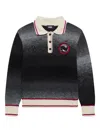 Gcds Polo Collar Embroidered Polo Top In Gray