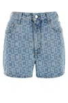 Gcds Blue Printed Denim Shorts