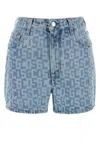 Gcds Blue Printed Denim Shorts
