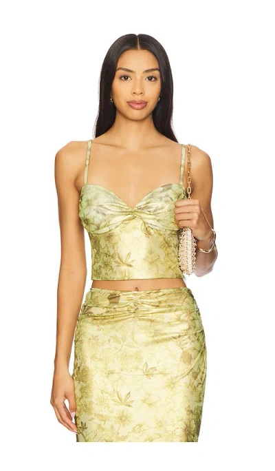 Gcds Printed Lame Top In Yellow