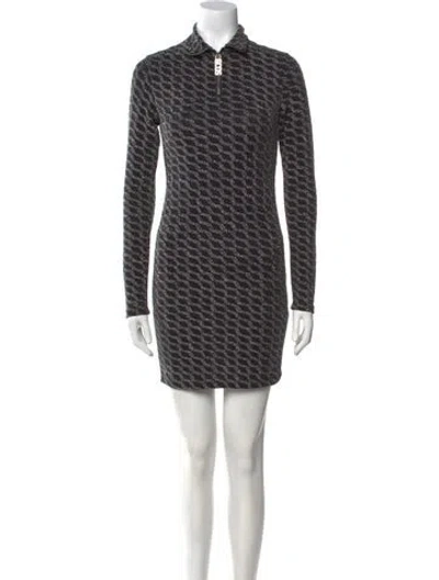 Pre-owned Gcds Printed Mini Dress In Black