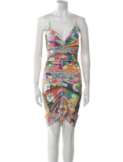 Pre-owned Gcds Printed Mini Dress In White