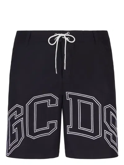 Gcds Logo-print Swim Shorts In Black