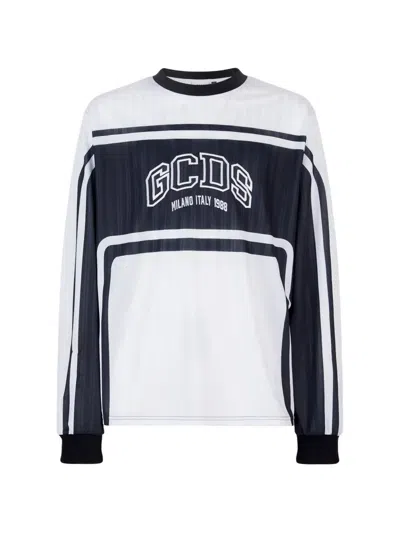 Gcds Racing Long-sleeve T-shirt In White