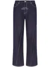 Gcds Raw Wide-leg Jeans In Blue