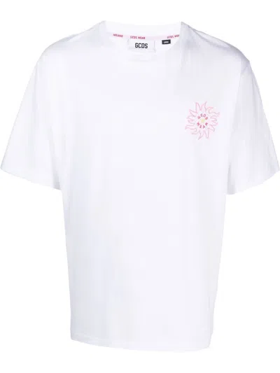 Gcds Rear Logo-print Detail T-shirt In White