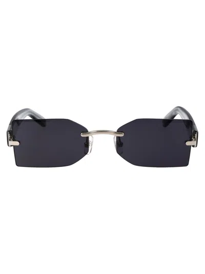 Gcds Rectangular Frame Sunglasses In Blue