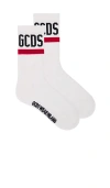 Gcds Logo Socks In Red Heart