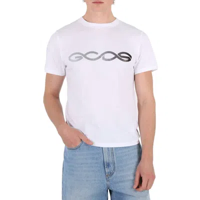 GCDS REFLECTIVE LOGO REGULAR COTTON T-SHIRT