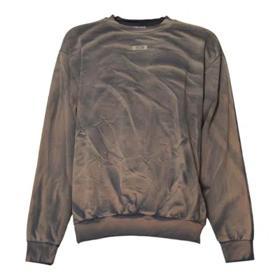 Gcds Relaxed-fit Anthracite Sweater With Textured Finish In Brown