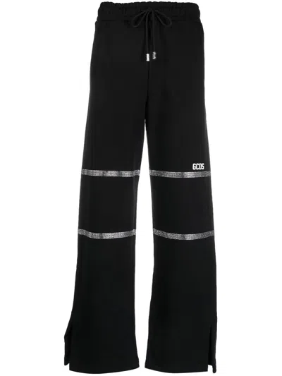 Gcds Rhinestone-embellished Trousers In Schwarz
