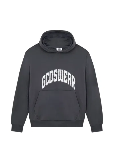Gcds Rhinestones-embellished Hoodie In Gray