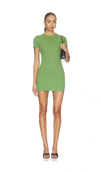 Gcds Rib Logo Lounge Dress In Green