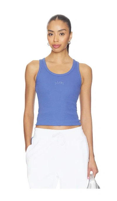 Gcds Logo-embroidered Tank Top In Blue