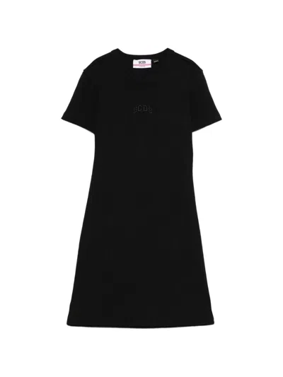 Gcds Ribbed A-line Dress In Black