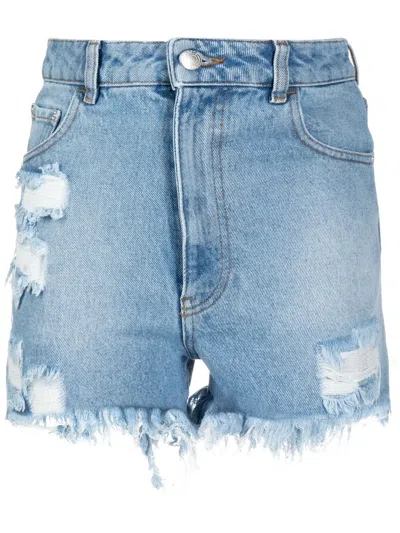 Gcds Stylish Denim Mini Shorts For Women In Blue