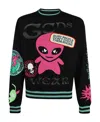 Gcds Alien-graphic Crew-neck Sweatshirt In Black