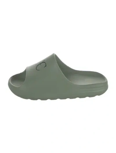 Pre-owned Gcds Rubber Graphic Print Slides In Green