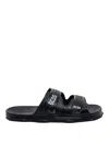 Gcds Embossed-logo Flat Pool Slides In Black