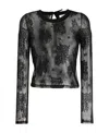 Gcds Semi-sheer Lace Top In Black