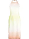 Gcds Sequin-embellished Halterneck Dress In Yellow