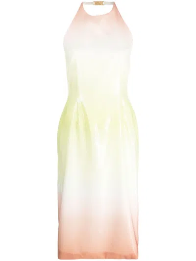 Gcds Sequin-embellished Halterneck Dress In Yellow