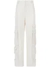 Gcds Sequin-embellished Tweed Cargo Trousers In White