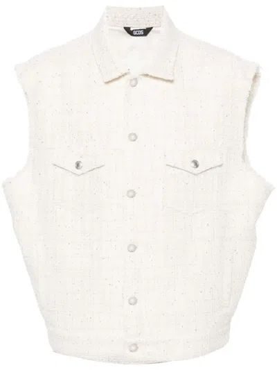 Gcds Sequin-embellished Tweed Gliet In Neutrals