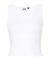 Gcds Textured Ribbed Sleeveless Top In White