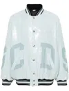 Gcds Sequins Varsity Logo Bomber Jacket In Blue