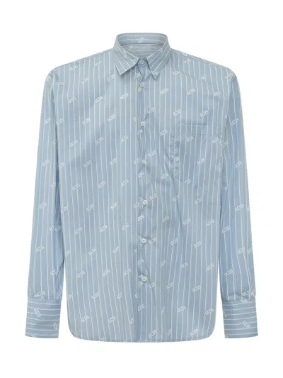 Gcds Shirt With Collar And Pockets In Blue