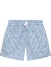 Gcds Pinstripe Shorts In Blue