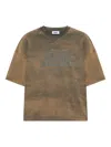 Gcds Love Graphic Print Relaxed Fit T-shirt In Brown