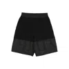 Gcds Black Band Logo Nylon Bermuda Shorts In Black