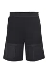 Gcds Black Band Logo Nylon Bermuda Shorts In Black