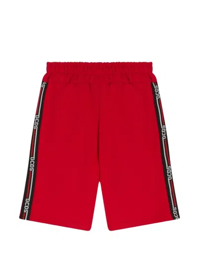 Gcds Kids' Side Stripe Shorts In Red