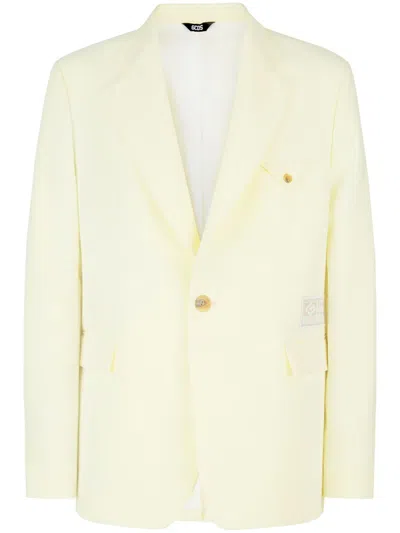 Gcds Single-breasted Blazer In Yellow