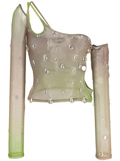 Gcds Sita Cut-out Asymmetric Top In Green
