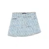 Gcds Monogram Denim Mini Skirt In Multicolor