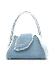 Gcds Small Comma Denim Bag In Blue