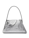 Gcds Small Comma Metallic Leather Bag In Silver