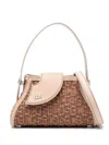 Gcds Small Comma Woven-raffia Bag In Brown