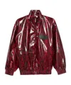 Gcds Snakeskin-effect Faux-leather Jacket In Blue