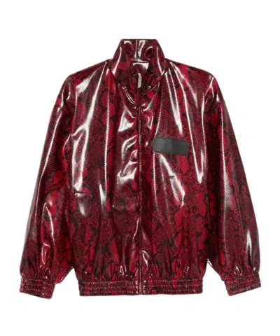 GCDS SNAKESKIN-EFFECT FAUX-LEATHER JACKET
