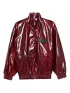 Gcds Snakeskin-effect Faux-leather Jacket In Red