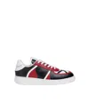 Gcds Man Sneakers Red Size 12 Soft Leather In Multicolor